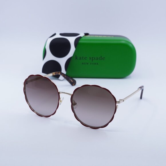 Kate Spade CANNES/G/S 0C9A HA Round Sunglasses - Red/Gold/Brown Gradient - Picture 4 of 10